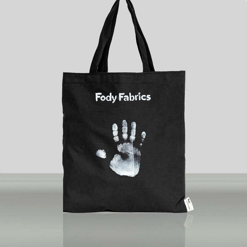 Shopper Bag Nera Edizione Mani - Fody Fabrics